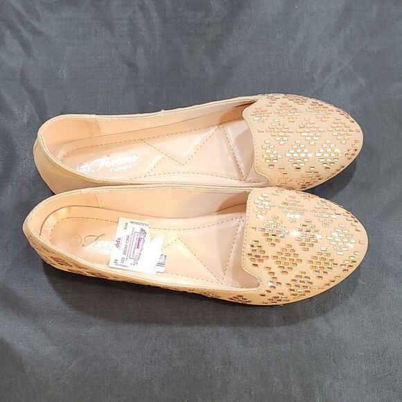 BRAND NEW FOREVER COMFORT RHINESTONE EMBROIDERED SLIP-ON WOMEN"S BALLET FLAT - Picture 10 of 16